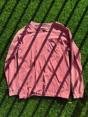 Comfort Colors Long-Sleeve Pocket Tee Salmon College Park Size M